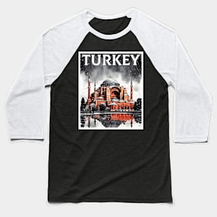 Hagia Sophia Mosque Turkey Rainy Day Vintage Retro Travel Tourism Baseball T-Shirt